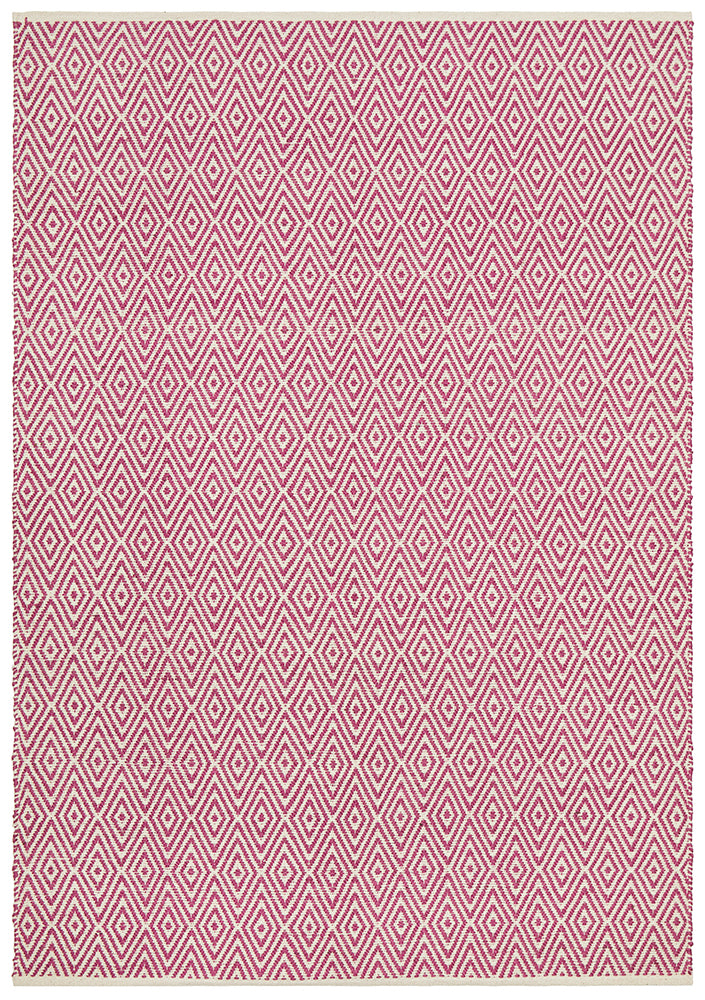 Abode Diamond Design Pink Rug