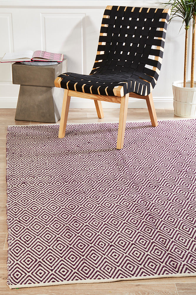 Abode Diamond Design Purple Rug