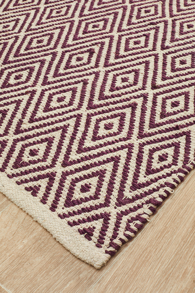 Abode Diamond Design Purple Rug