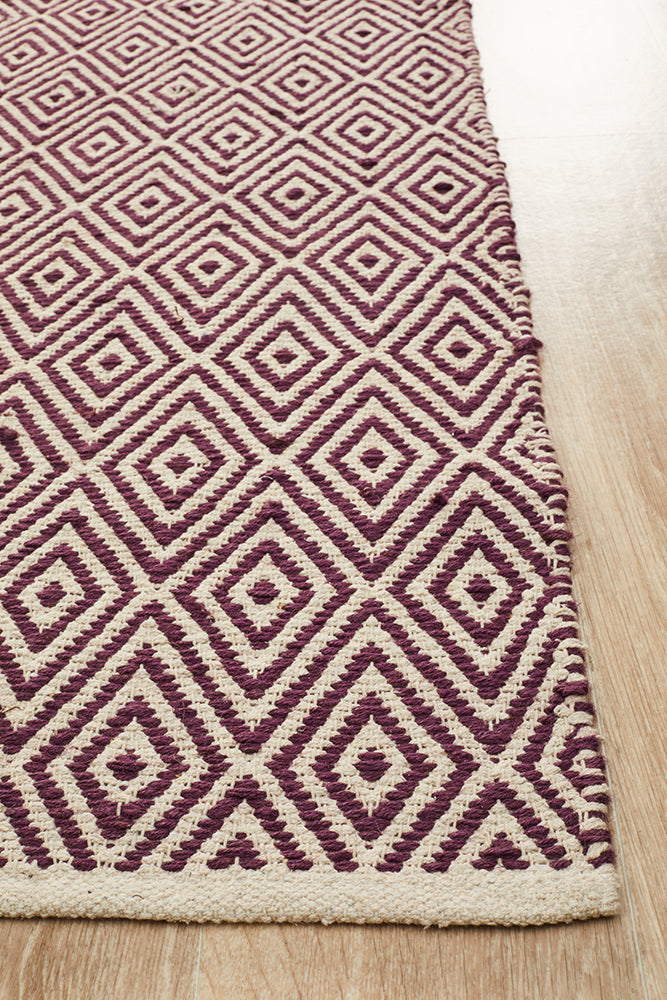 Abode Diamond Design Purple Rug