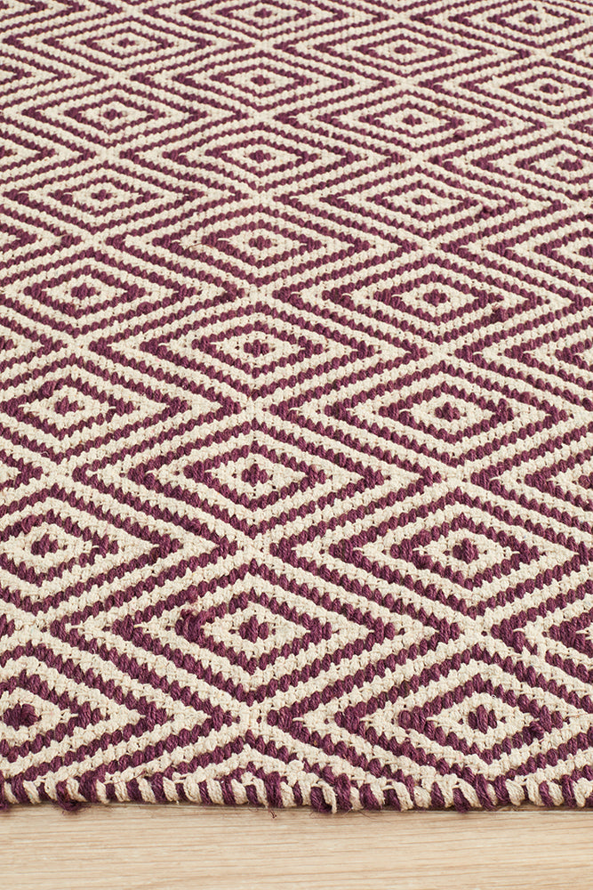 Abode Diamond Design Purple Rug