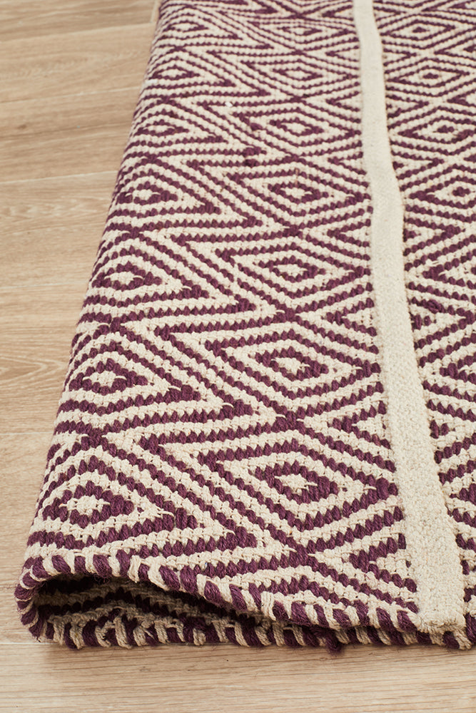 Abode Diamond Design Purple Rug