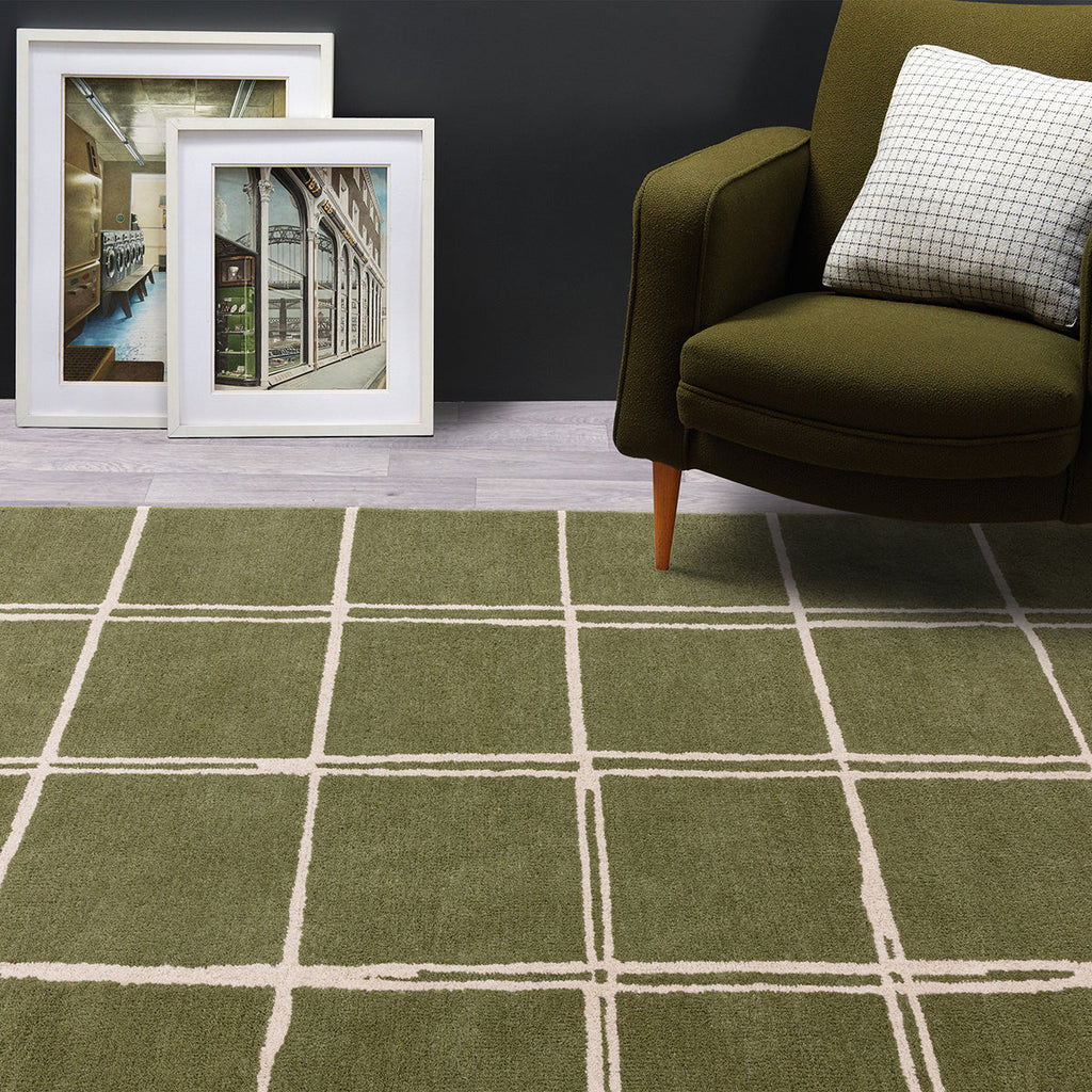 Asiatic Albany Grid Olive Rug