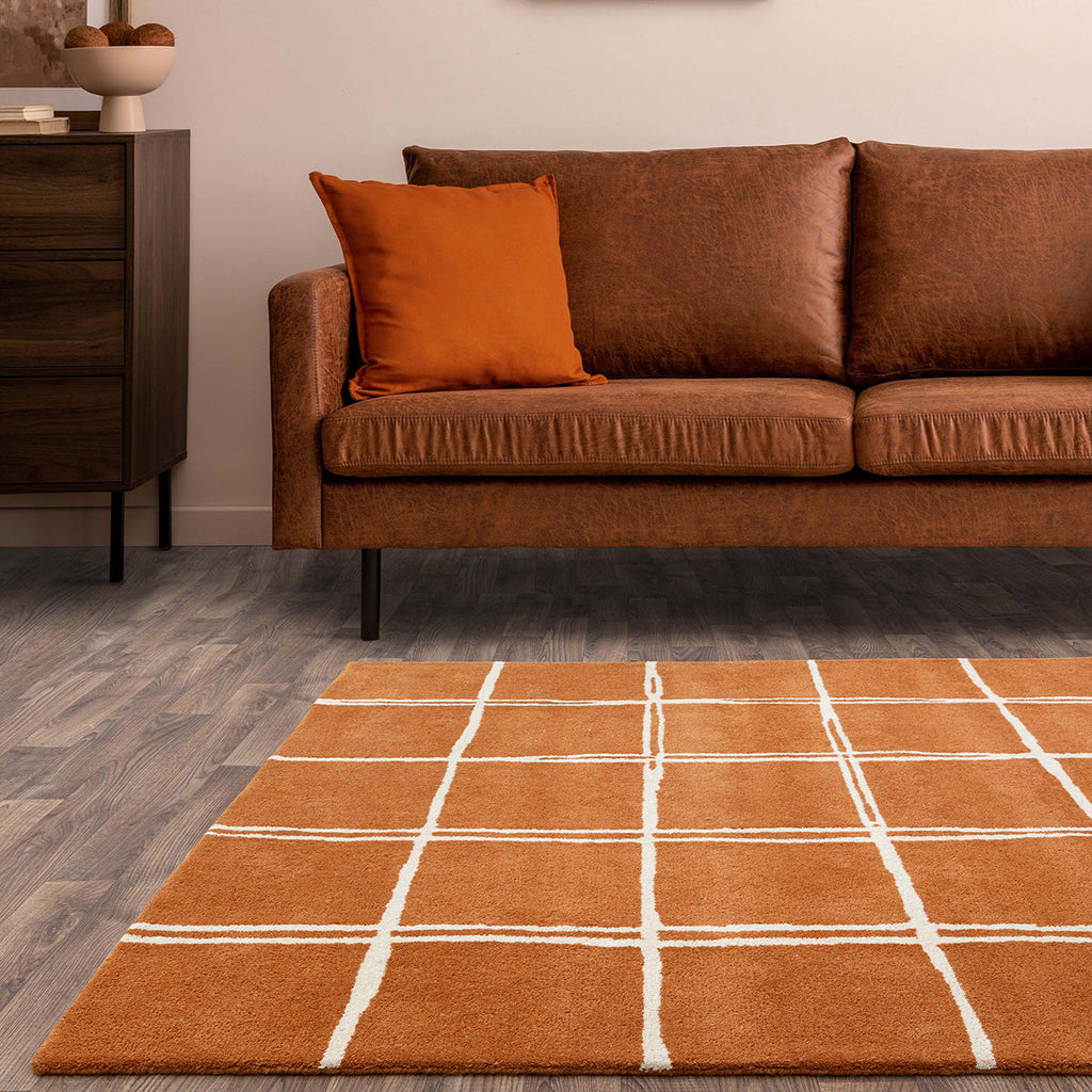 Asiatic Albany Grid Rust Rug
