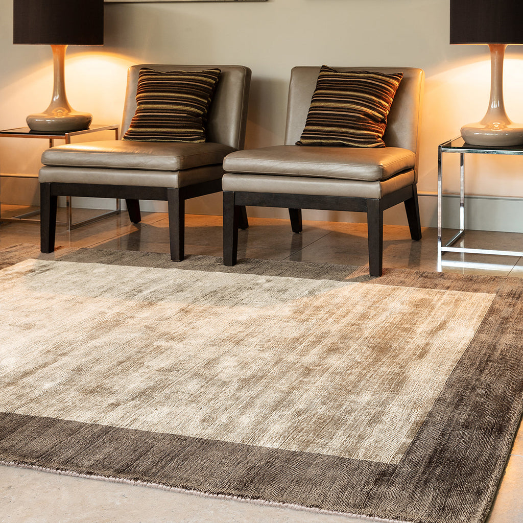 Asiatic Blade Border Choco Mocha Rug