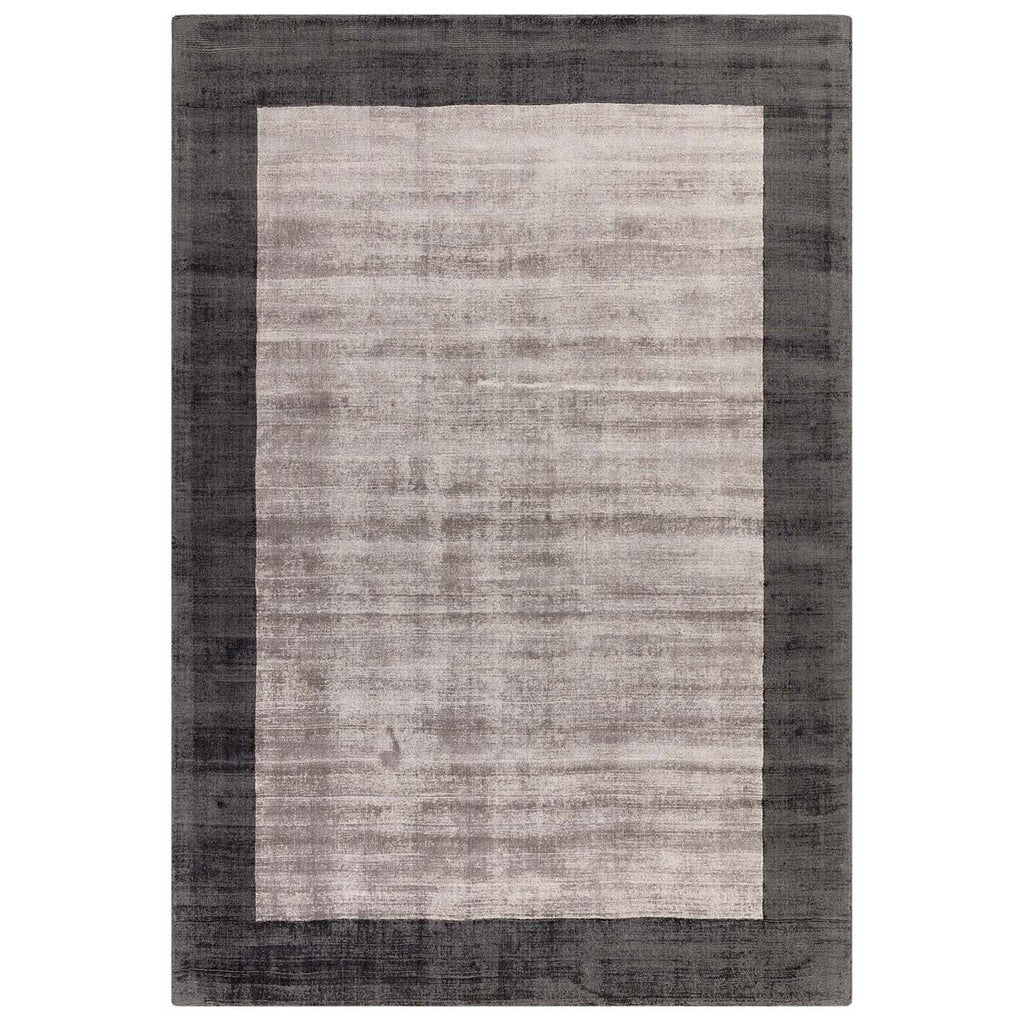 Asiatic Blade Border Charcoal Silver Rug