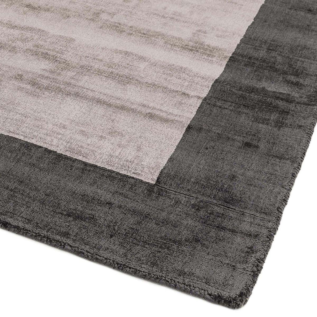 Asiatic Blade Border Charcoal Silver Rug