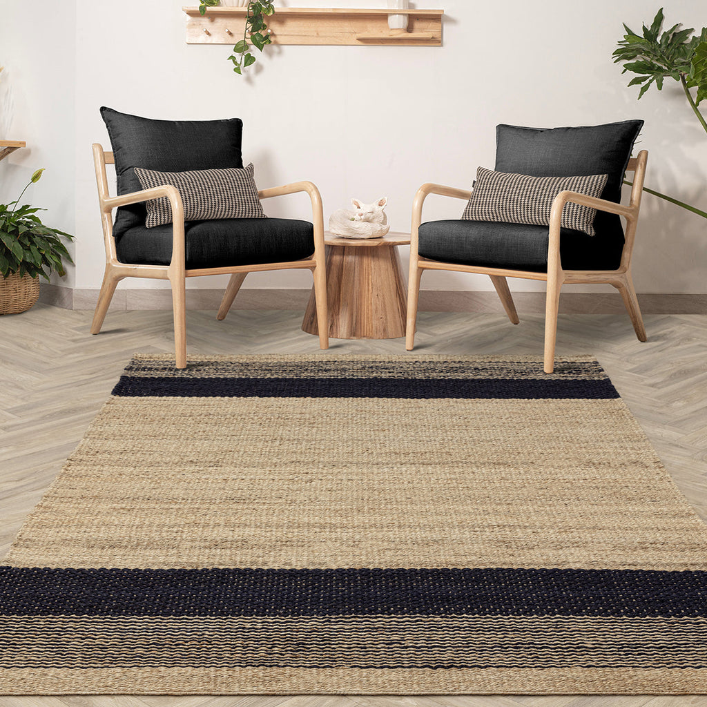 Asiatic Cedar Charcoal Natural Rug