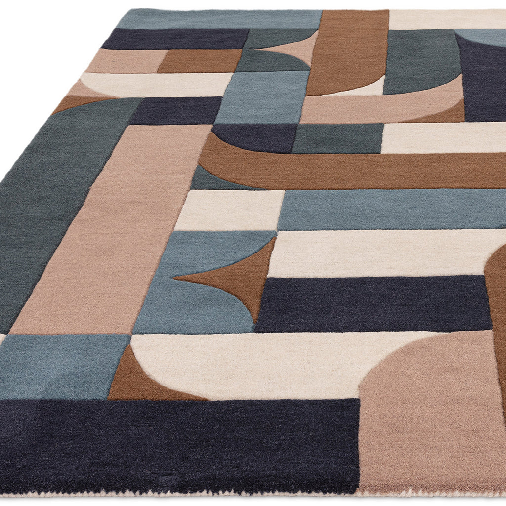 Asiatic Matrix 89 Klotski Teal Rug