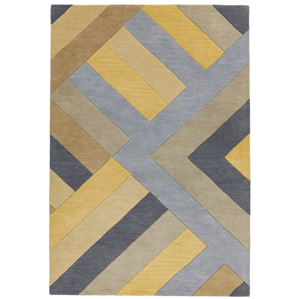 Asiatic Reef 02 Big Zig Ochre Grey Rug