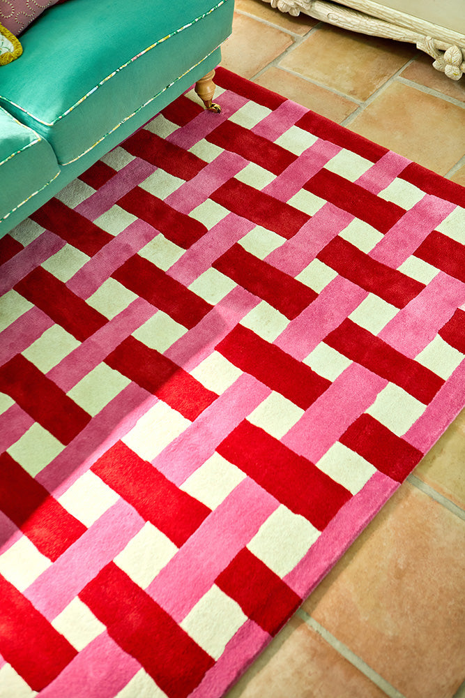 Sophie Robinson x Harlequin Basket Weave Coral/Rose 144102 Rug