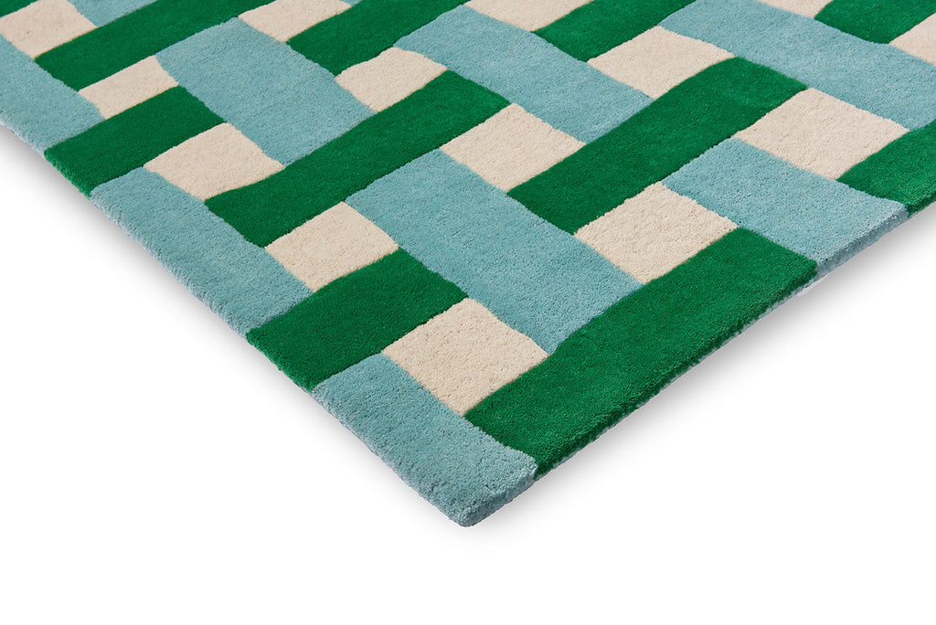 Sophie Robinson x Harlequin Basket Weave Emerald/Aquamarine 144107 Rug