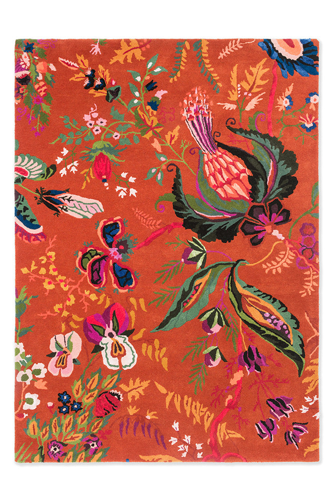 Sophie Robinson x Harlequin Wonderland Floral Amber/Lapis 144713 Rug