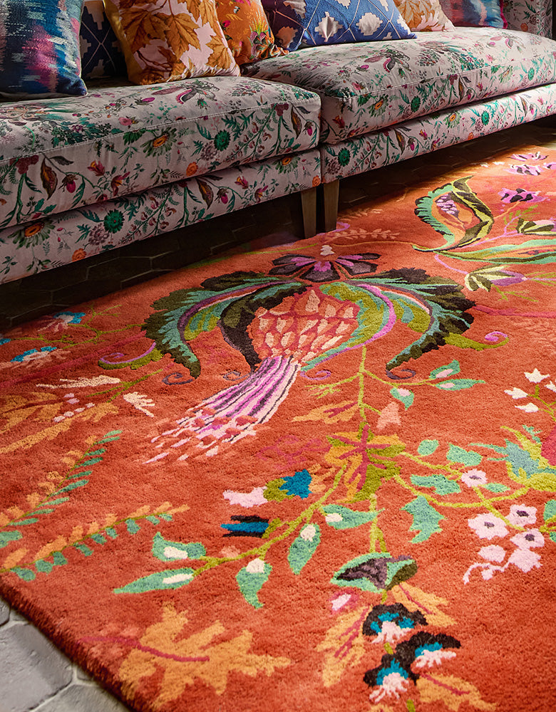 Sophie Robinson x Harlequin Wonderland Floral Amber/Lapis 144713 Rug