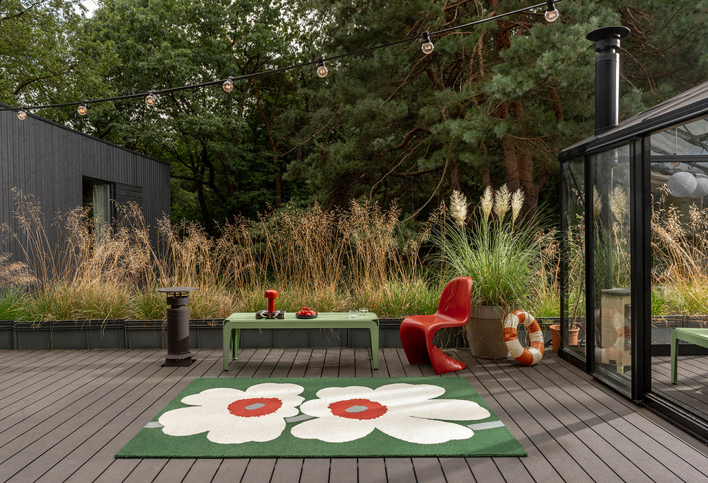 Marimekko Unikko 60th Anniversary Green 433007 Outdoor Rug