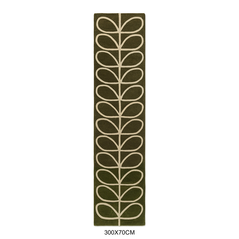 Orla Kiely Linear Stem Olive 060501 Runner Rug