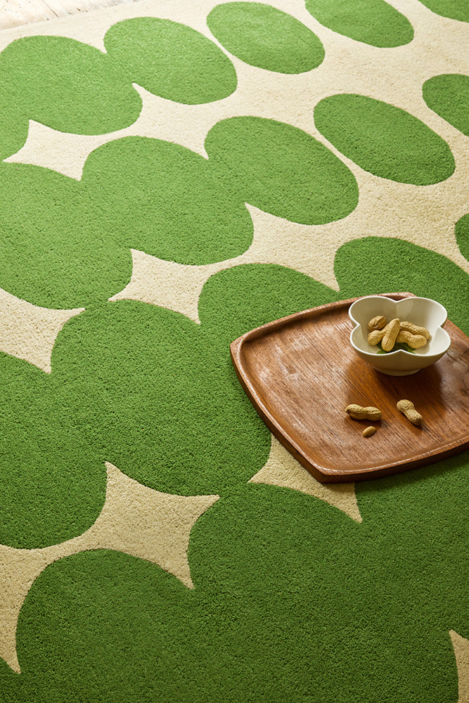 Orla Kiely Optical Oval Green - Cream 157707 Rug