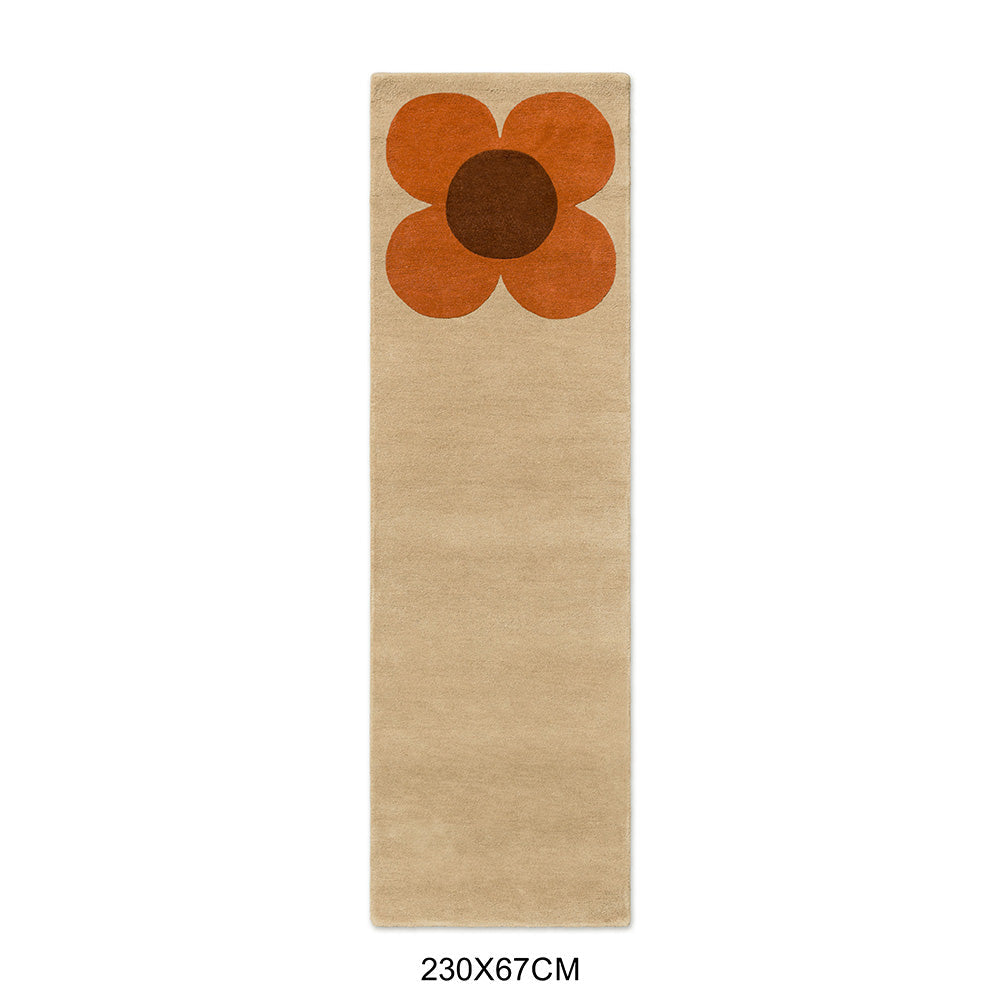 Orla Kiely Flower Placement Pumpkin - Ecru 158203 Runner Rug