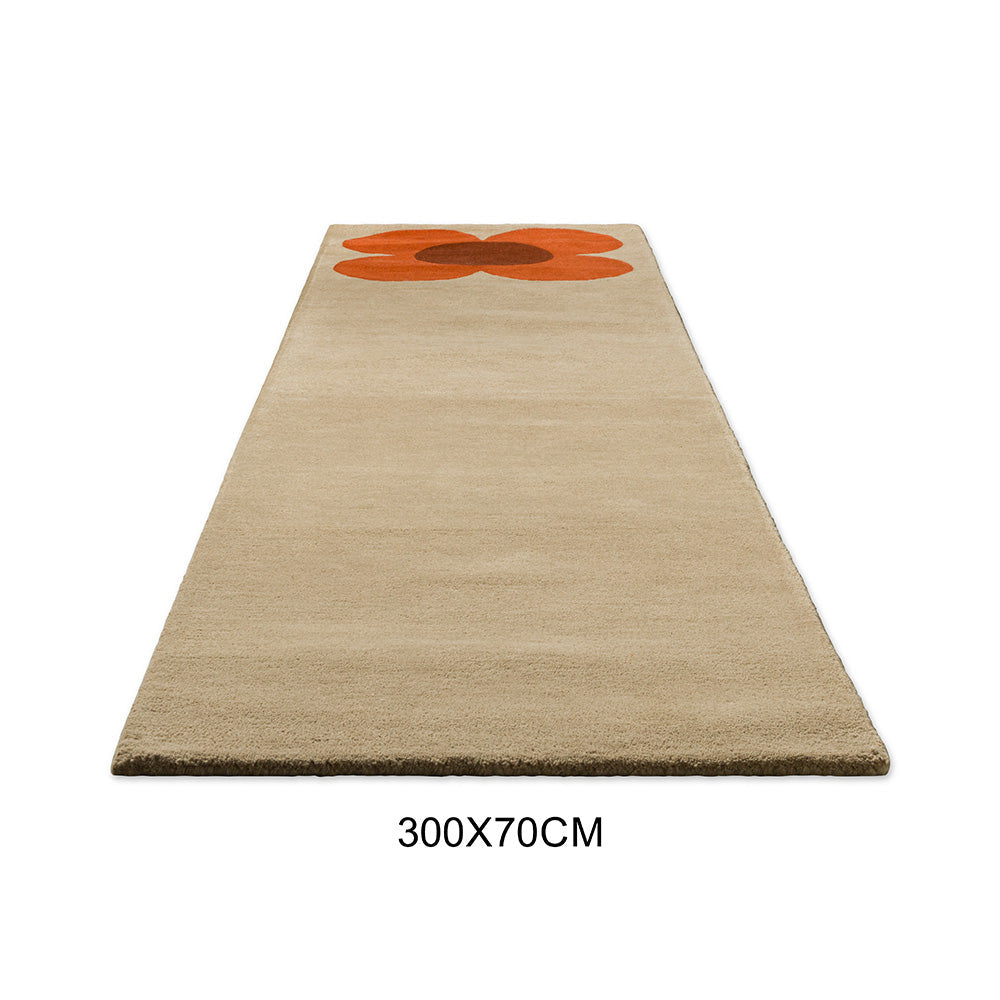 Orla Kiely Flower Placement Pumpkin - Ecru 158203 Runner Rug