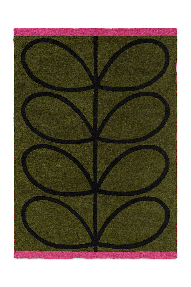 Orla Kiely Linear Stem Olive 464407 Outdoor Rug