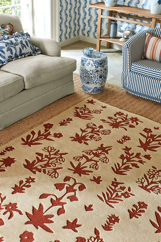 Sanderson Woodland Glade Linen/Russet Brown 146801 Rug