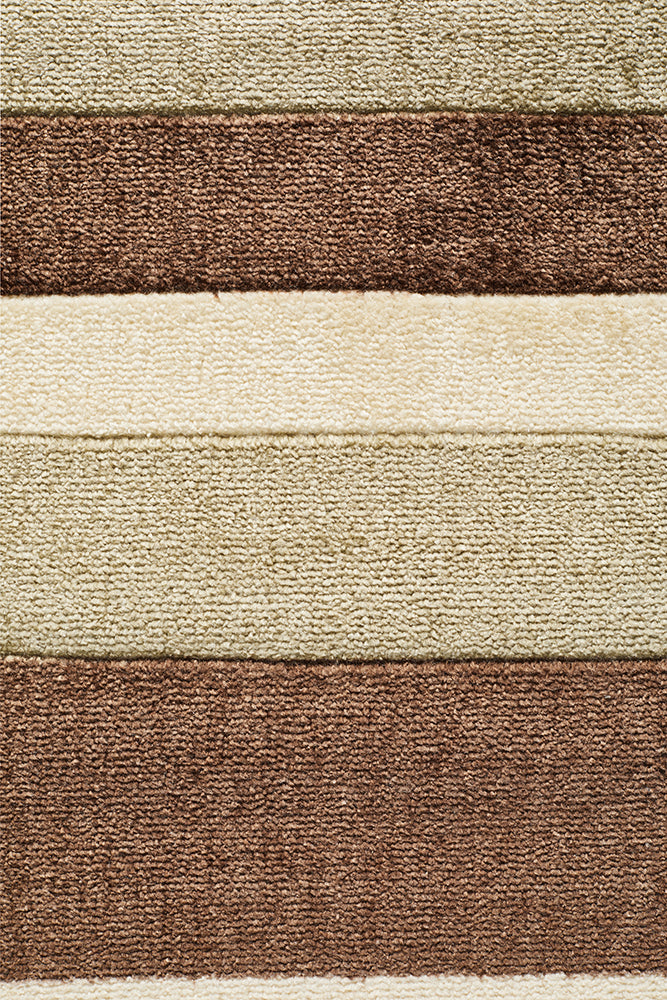 City Stylish Stripe Rug Brown Beige