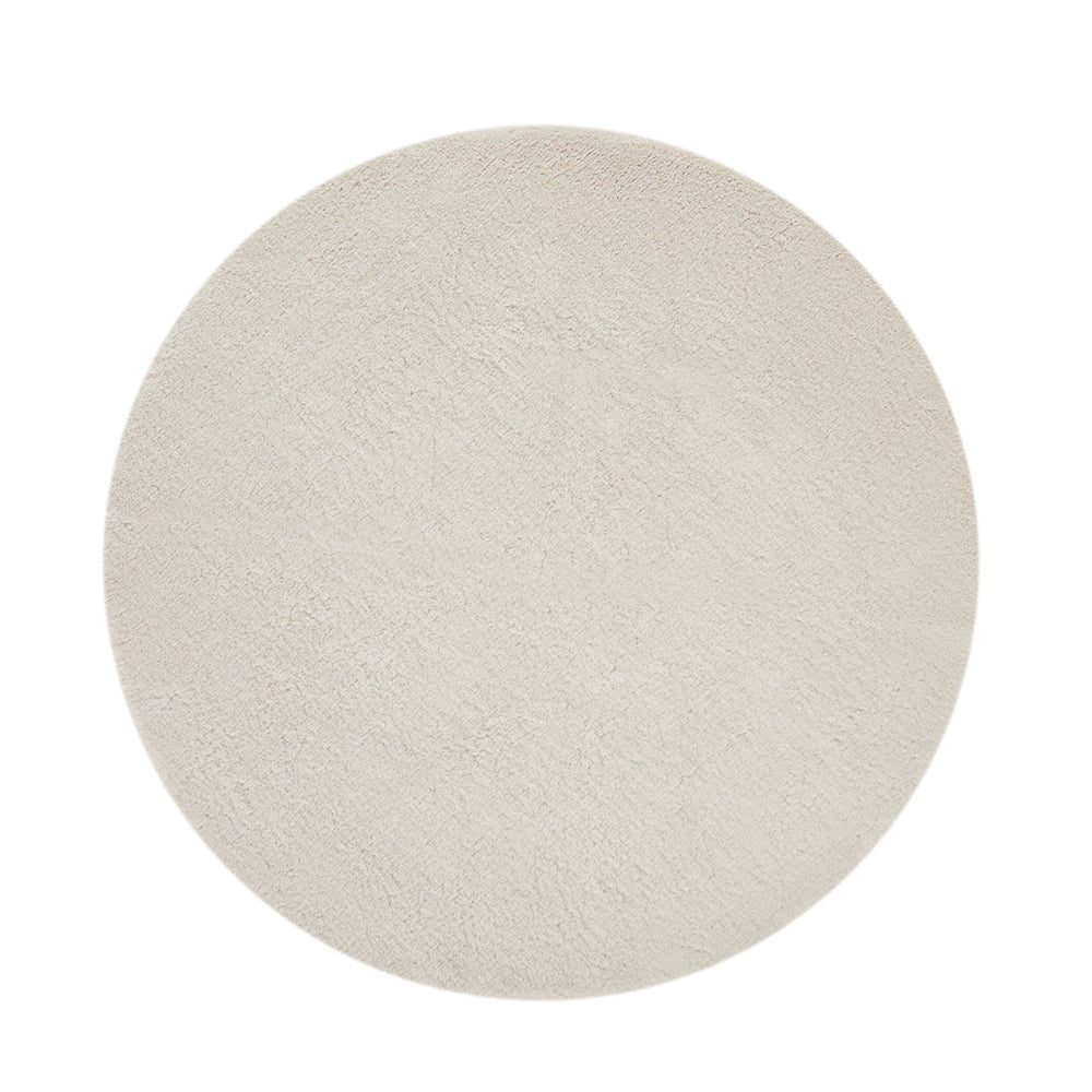 Cloud Cream Round Washable Rug