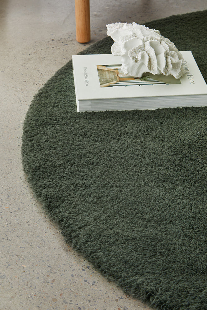 Cloud Green Round Washable Rug