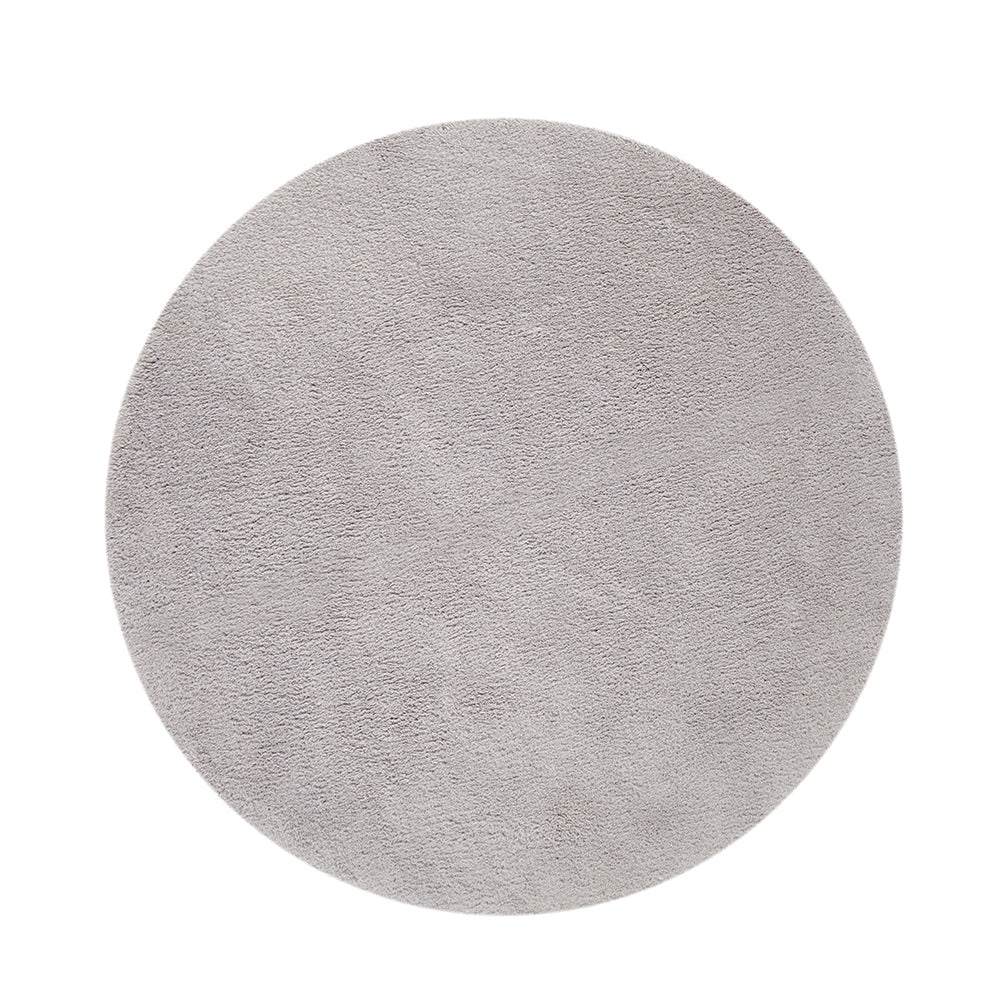 Cloud Silver Round Washable Rug