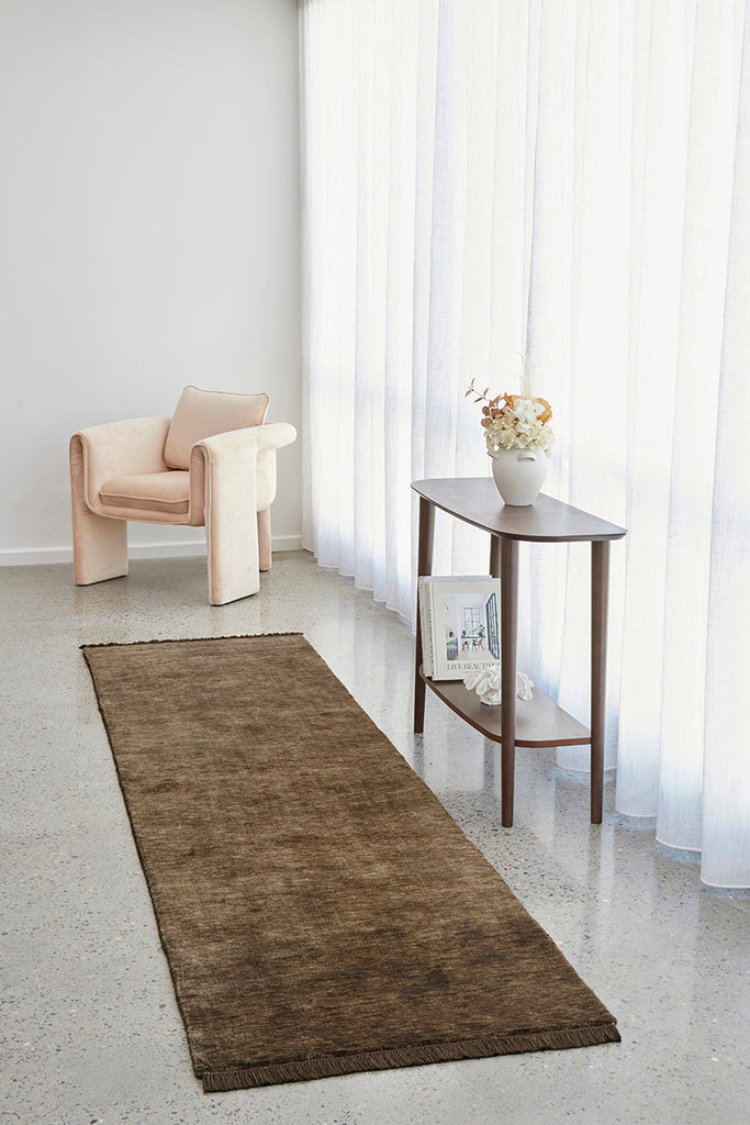 Conscious Loom Kinship Bear Brown Runner Rug