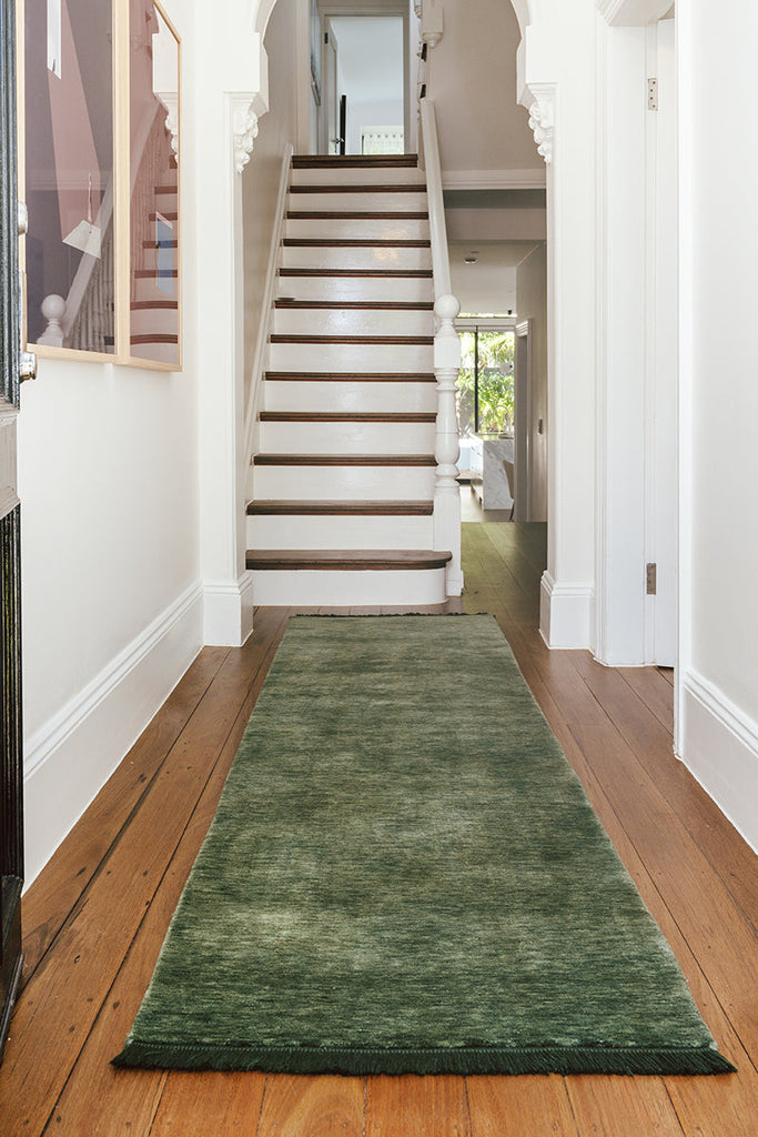 Conscious Loom Kinship Forest Green Runner Rug