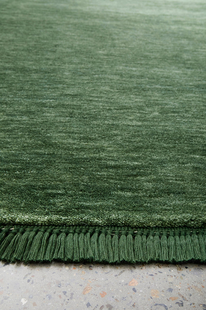 Conscious Loom Kinship Forest Green Runner Rug