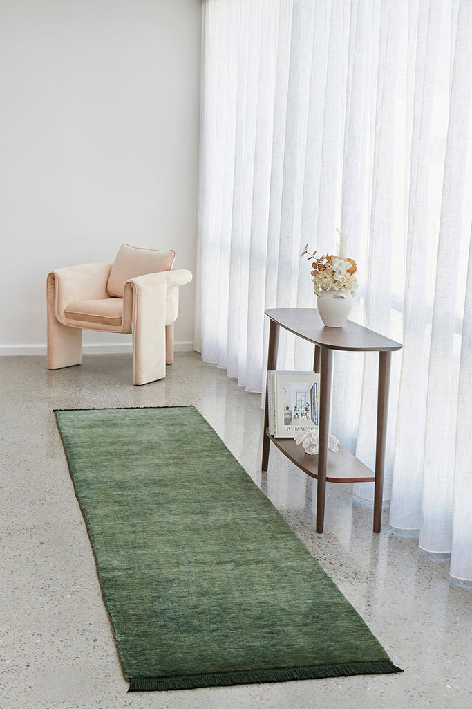 Conscious Loom Kinship Forest Green Runner Rug