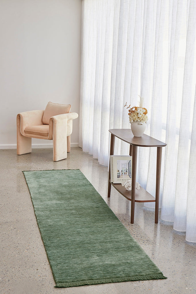 Conscious Loom Kinship Sage Green Runner Rug