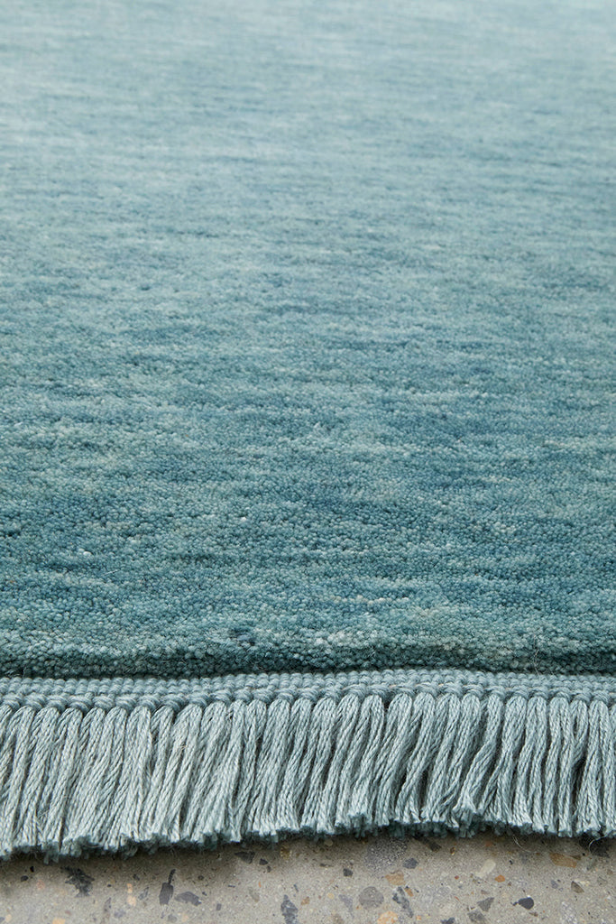 Conscious Loom Kinship Sky Blue Runner Rug