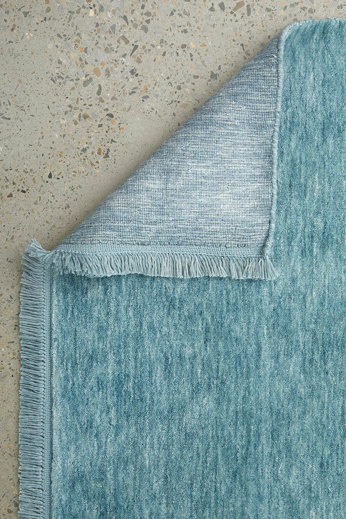 Conscious Loom Kinship Sky Blue Runner Rug