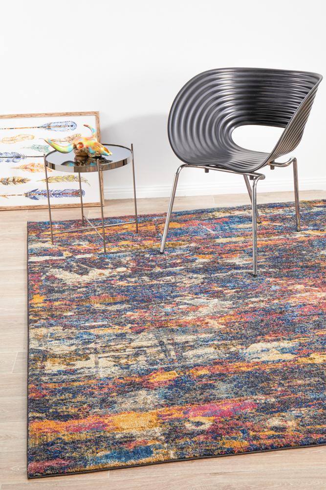 Dreamscape Splash Modern Midnight Rug