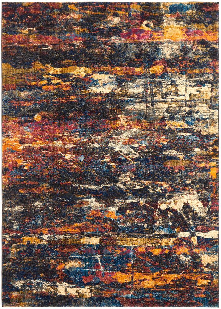 Dreamscape Splash Modern Midnight Rug