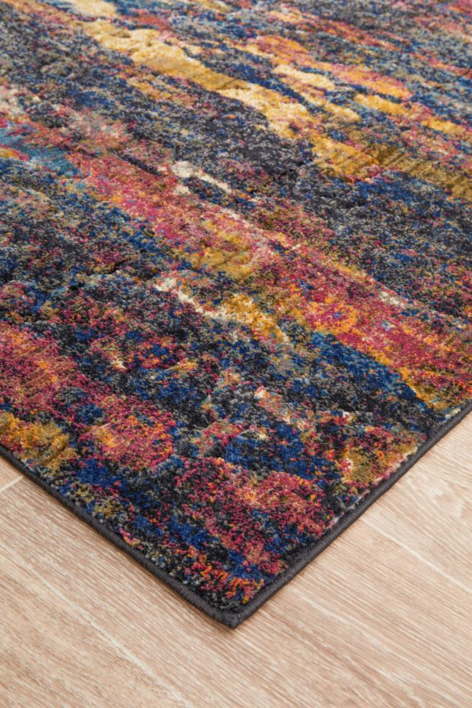 Dreamscape Splash Modern Midnight Rug