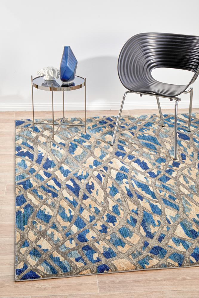 Dreamscape Ropes Modern Blue Rug