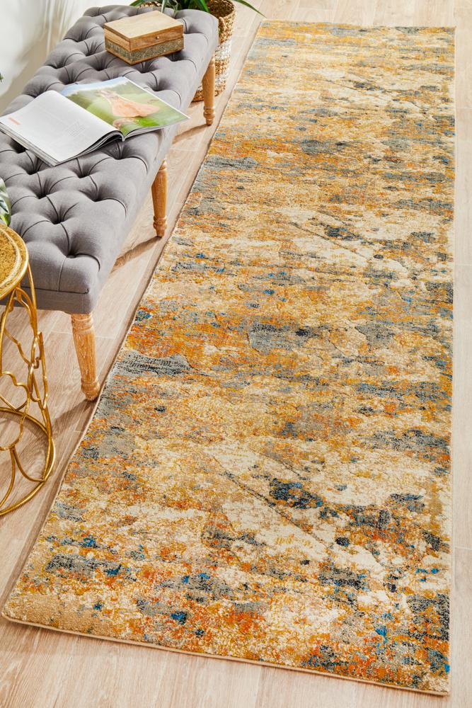 Dreamscape Tribute Modern Rust Runner Rug