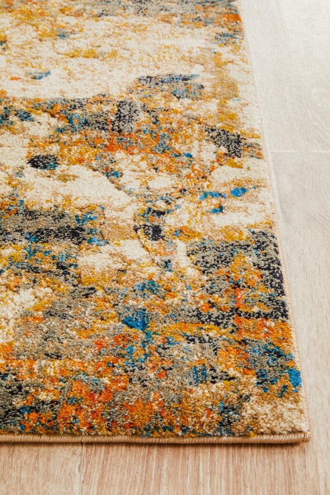 Dreamscape Tribute Modern Rust Runner Rug