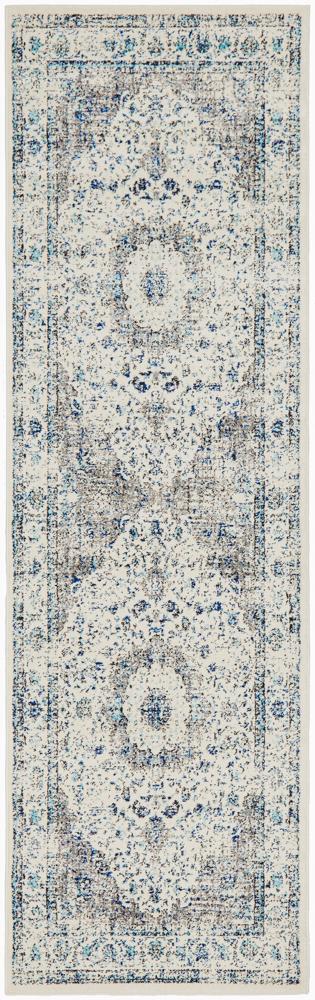 Evoke Mist White Transitional Runner Rug