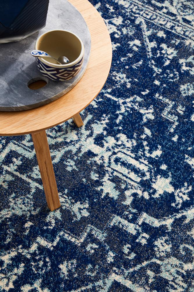 Evoke Contrast Navy Transitional Rug