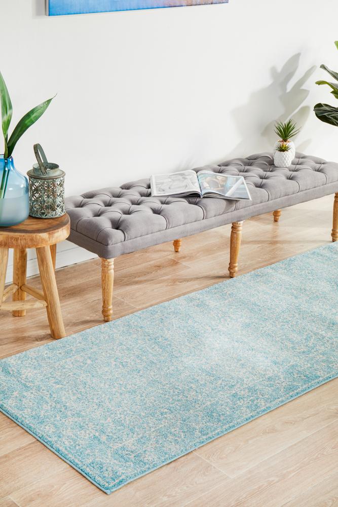 Evoke Depth Blue Transitional Runner Rug