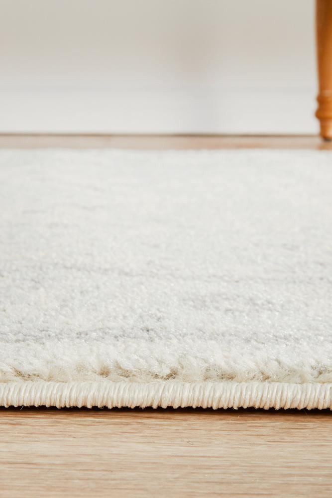 Evoke Winter White Transitional Runner Rug