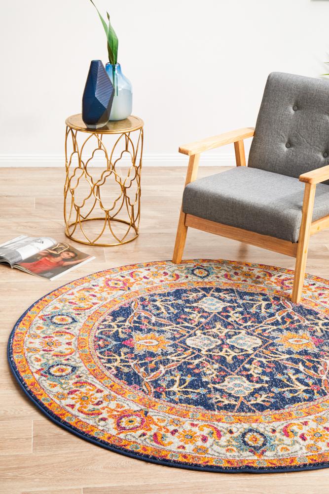 Evoke Splash Multi Transitional Round Rug