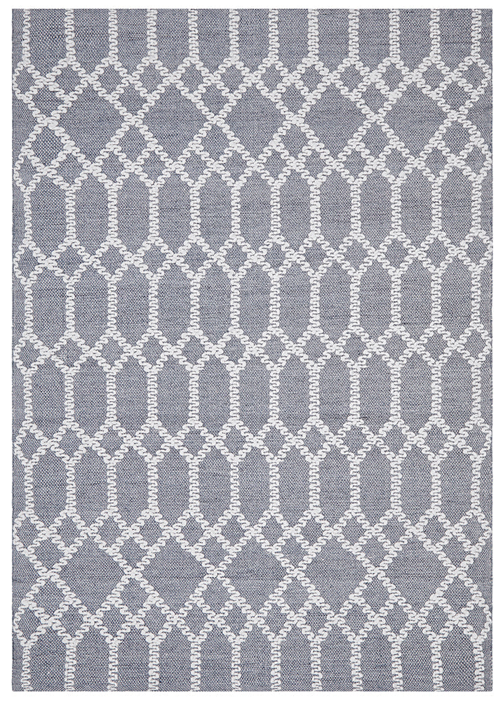 Krisha Tribal Trellis Rug Rustic Blue