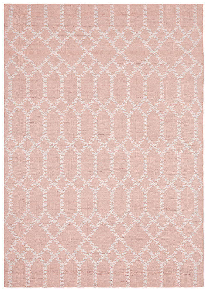 Krisha Tribal Trellis Rug Nude Soft Pink