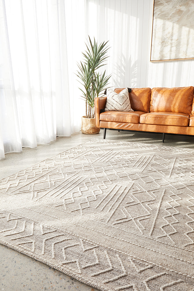 Arya Stitch Woven Rug Natural